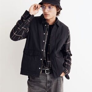 Madewell waxed canvas vest black coal nwt